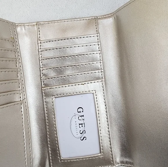 GUESS Shawna Slim Clutch Wallet, Cognac slip pockets, 12 card slots and ID windo - Picture 5 of 8